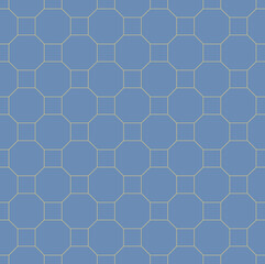 Seamless pattern of quadrangles. Blue and yellow.
