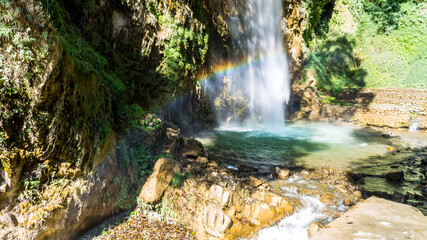 Tiger Falls, Chakrata creating beautiful rainbow effect
