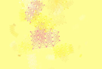 Light Red, Yellow vector backdrop with artificial intelligence data.