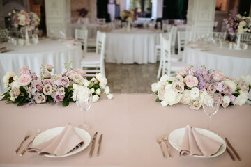 Wedding decor. Beautiful event venue. Creative decoration
