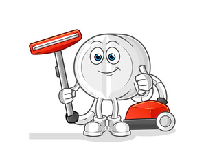 medicine clean with a vacuum cleaner illustration. character vector