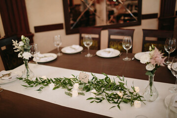Wedding decor. Beautiful event venue. Creative decoration
