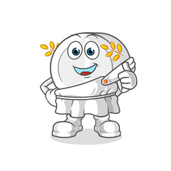 medicine with traditional greek clothing cartoon. cartoon mascot vector