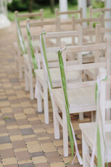 Wedding decor. Beautiful event venue. Creative decoration
