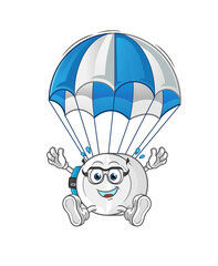 medicine skydiving character. cartoon mascot vector