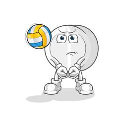 medicine play volleyball mascot. cartoon vector