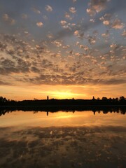 sunset over the river
