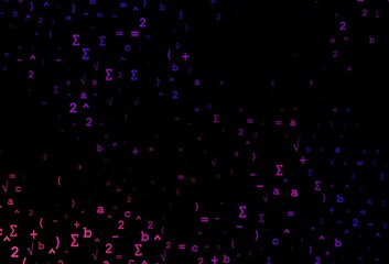 Dark Purple vector backdrop with algebra elements.