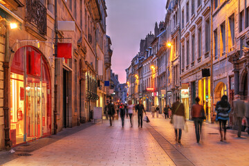 Fototapeta na wymiar Street scene in old town of Besançon, France
