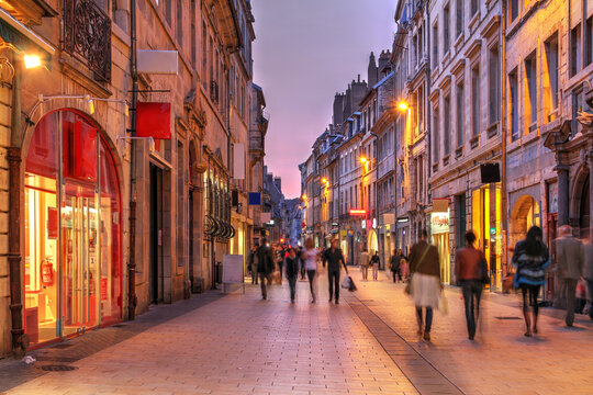 Fototapeta Street scene in old town of Besançon, France