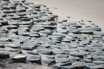 Causeway Stones with sand Northern Ireland
