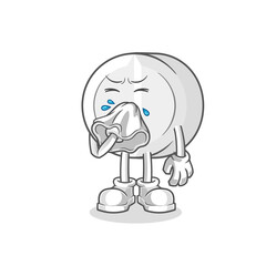medicine blowing nose character. cartoon mascot vector