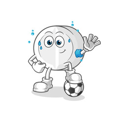 medicine playing soccer illustration. character vector