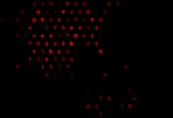 Fototapeta na wymiar Dark Red vector pattern with symbol of cards.