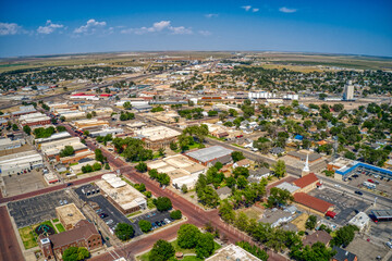 Aerial view of the Agricultural Hub and town of Dalhart, Texas