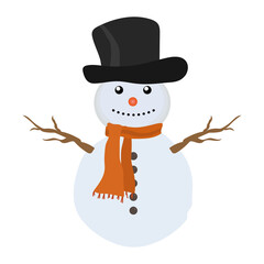 Isolated snowman cartoon. Christmas character - Vector illustration