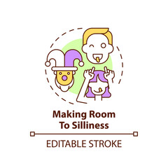 Making room to silliness concept icon. Parent play with kids. Childcare, family. Early childhood development idea thin line illustration. Vector isolated outline RGB color drawing. Editable stroke