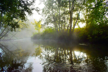 Morning fog on the river.