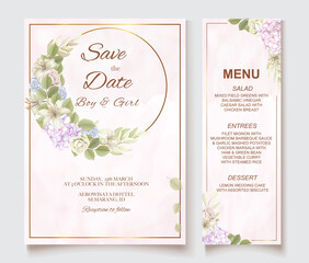 Elegant floral template wedding card