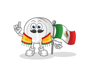 medicine Mexican with traditional cloth and flag character. cartoon mascot vector