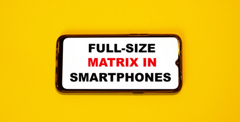 FULL-SIZE MATRIX IN SMARTPHONES. The future of cameras in phones.