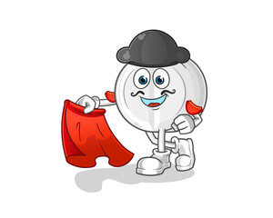 medicine matador with red cloth illustration. character vector