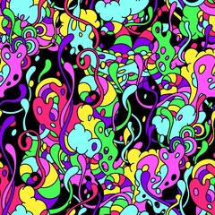 Seamless pattern with slime and tentacles.