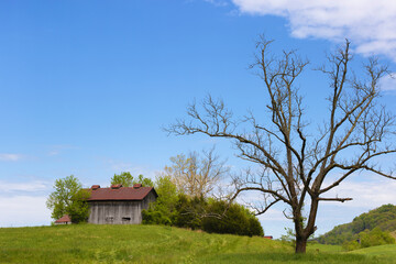 Barn on a hill in rural Tennessee