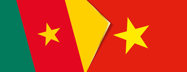 Cameroon and Vietnam flags, two vector flags.