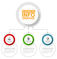 Business infographic vector template with 3 options, educational diagram in eps 10