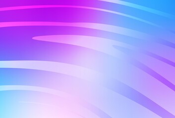 Light Pink, Blue vector background with curved lines.