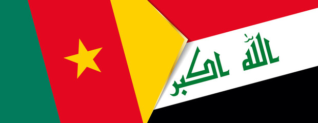 Cameroon and Iraq flags, two vector flags.