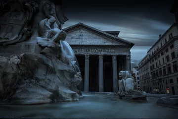 Gordijnen Evening view of  Pantheon monument, Rome city center, Italy © Leonardo