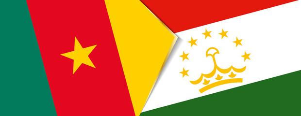 Cameroon and Tajikistan flags, two vector flags.