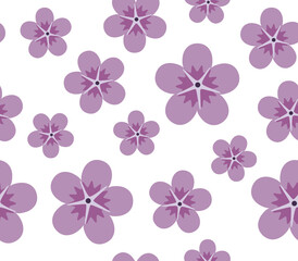 Violet Flower, Purple Floral, Floral Repeat Pattern, Flower Pattern, Seamless Pattern, Vector Illustration Background