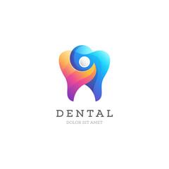 Colorful dental with people logo template