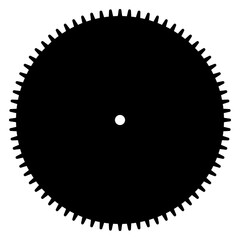 Seventy-two teeth large gear for clocks or other mechanisms. Vector illustration isolated on white background.