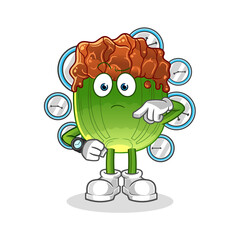 lettuce with bulgogi sauce with wristwatch cartoon. cartoon mascot vector