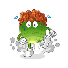 lettuce with bulgogi sauce running illustration. character vector