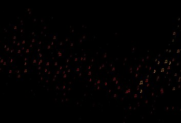 Dark Green, Red vector template with musical symbols.