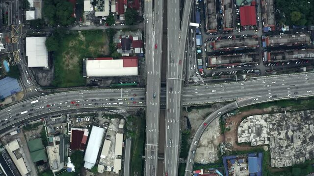 Cars Travelling On Roads And Expressway in Kuala Lumpur, Busy Destination In Malaysia