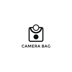 ABSTRACT ILLUSTRATION CAMERA BAG LOGO DESIGN TEMPLATE VECTOR
