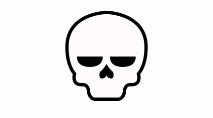 Vector Isolated Illustration of a Cute Angry Tired Skull. Cute Skull Icon