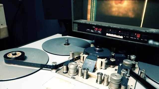 A synchronize for film assembly processing.Film Movie production tools.Audio video industrial film synchronizer for movie post production.old film editing equipment.