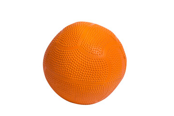 Orange rubber medicine ball, isolated