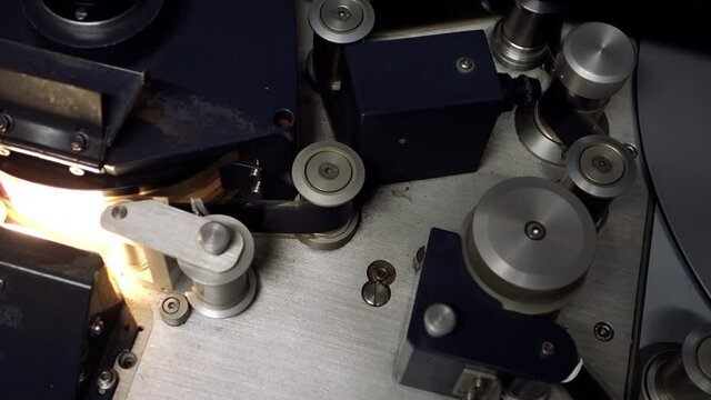 A synchronize for film assembly processing.Film Movie production tools.Audio video industrial film synchronizer for movie post production.old film editing equipment.