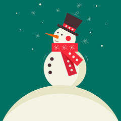 Snowman in the snow.