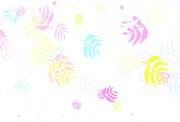 Light Multicolor vector natural backdrop with leaves.