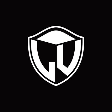 recommend clip art: LU Logo monogram shield shape with outline rounded design template
