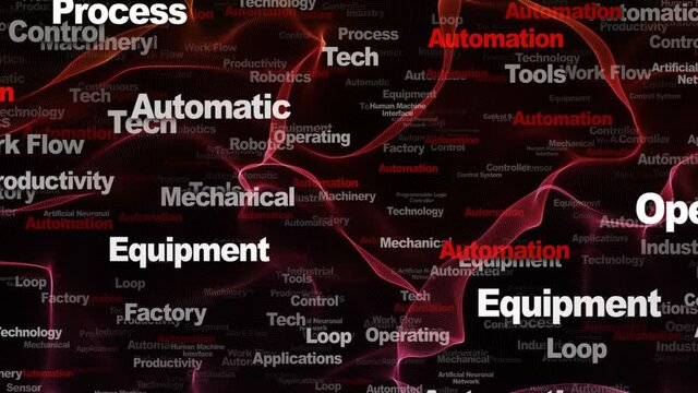 AUTOMATION Keywords, Background, Animation, Loop, 4k
